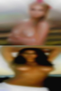 Two naked woman are playing music.
