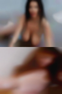A naked woman's swingers pussy.